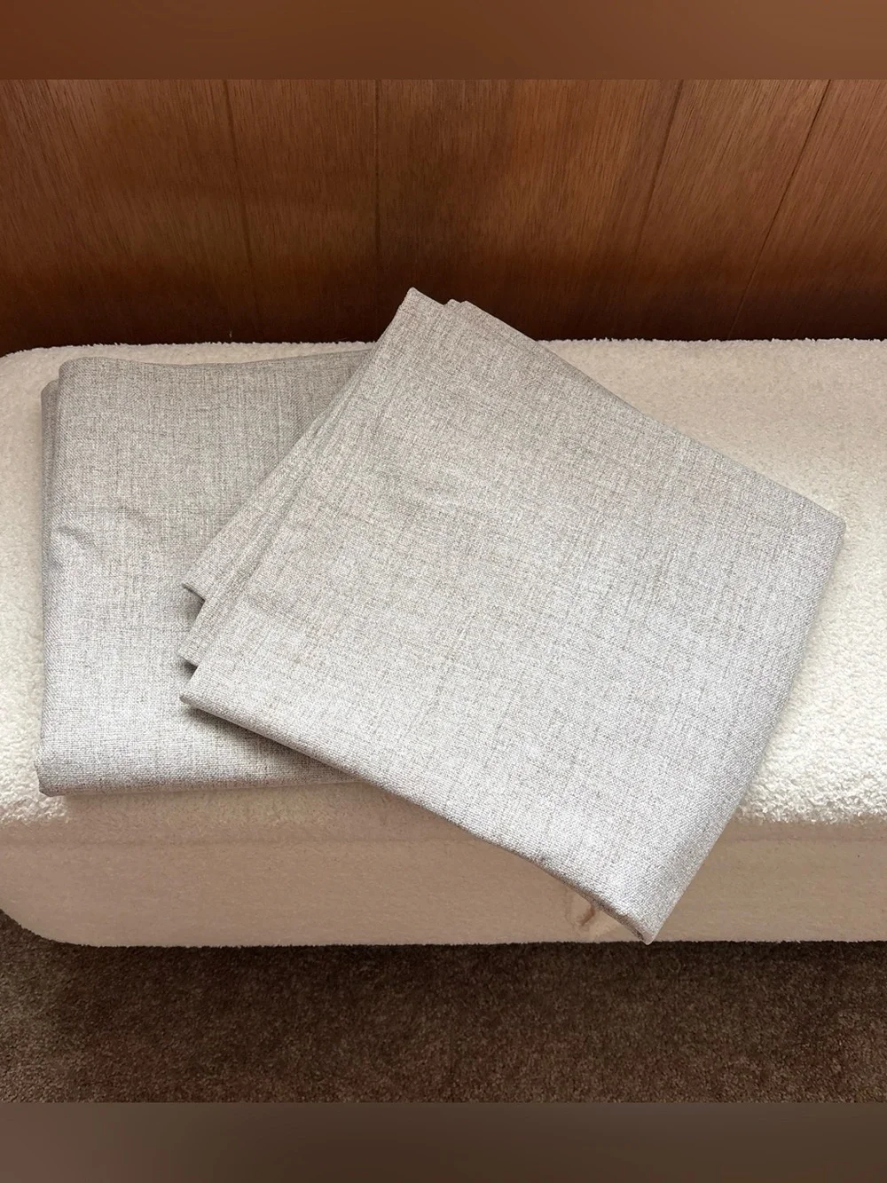 NICETOWN Natural Linen Blackout Curtains 2 Panels 52inW x 48inL